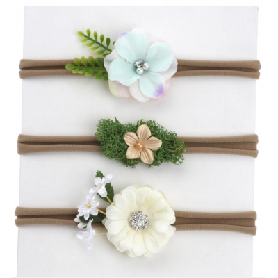 Factory supplier natural style headband kids baby flower hair bands C-hb184